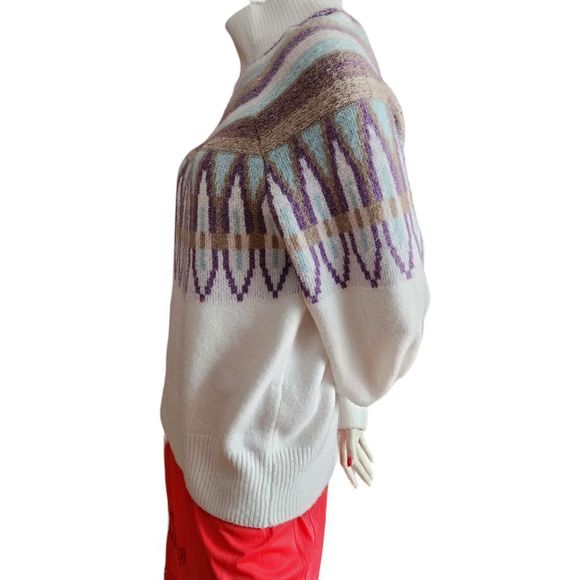 Design 365 Pullover Sweater Over Sized Balloon Sleeves Mock Neck - Picture 5 of 9